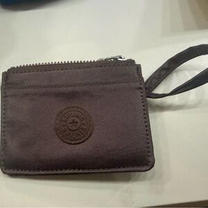 Metallic Purple Kipling wristlet ID card Wallet NWOT